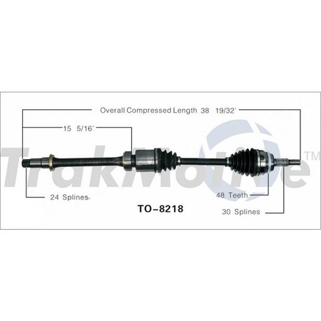 SURTRACK AXLE Cv Axle Shaft, To-8218 TO-8218